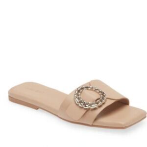 Open Edit Lely Slide Madalion Slide Square Toe Sandal